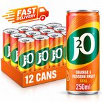 J2O Orange and Passionfruit Juice Blend 250ml Cans Pack of 12 Soft Drink UK Pack