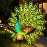 Auto-On Solar Peacock Light Statue Outdoor Yard Patio Lawn Garden Decor New