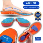 Orthotic Insoles Arch Support Plantar Fasciitis Flat Feet Back & Heel Pain 3-12