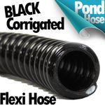 ██ BLACK ██CORRUGATED FLEXIBLE POND HOSE PUMP GARDEN PIPE TUBE FISH MARINE FLEXI