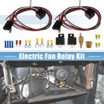 Universal Dual Electric Fan Relay Kit with Thermostatic Sensor Switch Pack of 2
