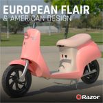 Razor Kids Electric Scooter Pocket Mod Capri 24V eScooter Ride On 15mph - Pink