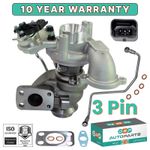 TURBO TURBOCHARGER WITH OIL FEED LINE PIPE 71796699, 9671801980, AV6Q6K682BB