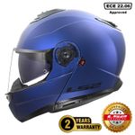 LS2 FF908 STROBE P/J FLIP-UP FULL FACE MOTORCYCLE MODULAR CRASH HELMET NAVY BLUE