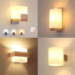 Wall Light Indoor Wood Sconce Lamp 3000/4500/6500K Bedroom Hallway Stairs Brown