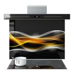 Kitchen Glass Splashback Toughened Cooker ANY SIZE Golden Wave Abstract WxH
