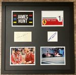James Hunt / Niki Lauda    **HAND SIGNED**   Framed display  ~  Formula One 1