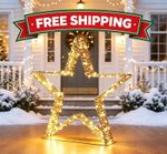 Prestige Mains Operated LED Standing Star 60cm - Gold