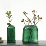 Green Square Glass Bubble Vases