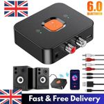 Bluetooth 6.0 Receiver Wireless Audio HiFi Music Adapter 3.5mm Jack AUX RCA UK