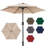 2M Large Parasol Garden Table Sun Shade Canopy Patio Outdoor Umbrella Crank Tilt
