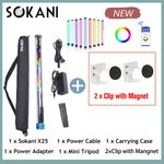 Sokani X25 RGB Bi-Color LED Video Light Wand Stick for Video Photography+2Clip