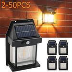 2-50 PACK LED Super Bright Solar Powered Fence Wall Lights Outdoor Security Lamp