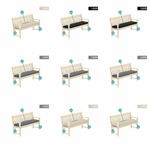 Outdoor Waterproof Fabric 2 3 4 Seater Bench Pad Garden Furniture Seat Cushion