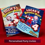 Spidey & Friends Personalised Birthday Party invitations, Printed with Envelopes