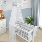 Drape Canopy Mosquito Net with Ribbon ONLY Fits Crib/Cradle Elephants grey