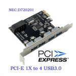 PCI-E to USB3.0 5Gbps Expansion Adapter Card Rear 4Port NEC Chip NEC720201