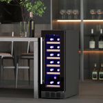 HOMCOM Freestanding / Built-in Wine Cooler Fridge, 19 Bottle, Refurbished