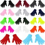 1-100pcs Kids Magic Gloves One Size Winter Girls Boys Black Warm Childrens LOT
