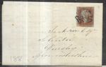GB Queen Victoria 1841 1d Red Imperforate on 1842 Entire MX Cancel (188)