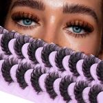 10Pairs Russian Style Strip Lashes D Curl Mink False Eyelashes Full Curled UK