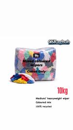 10 KG BAGS OF MIXED COLOURED CLEANING RAGS WIPING CLOTHS FREE DELIVERY