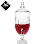 Large Crystal GLASS DISPENSER JAR DRINK COCKTAIL BEVERAGE WATER, 3 L