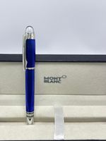Montblanc Starwalker Roller Blue Body + Silver Clips Ballpoint Pen I Black Ink