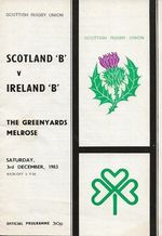 Scotland 'B' v Ireland 'B' 'B' International at Melrose 3rd December 1983