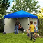 3 x 3 (M) Pop Up Gazebo Event Shelter with 2 Sidewalls, Weight Bags, Blue