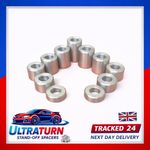 30MM OD - ALUMINIUM STAND OFF SPACERS BONNET RAISERS BUSH COLLAR 3-60MM M10 HOLE