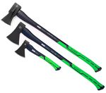 WUBER Felling Axe Set 3pcs 600g, 1250g, 2200g Fiberglass Handle GERMAN QUALITY
