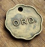Colonial Singapore ORDNANCE (ORD) Pass Token British Military c.1930-1952 