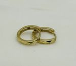 375 9ct Yellow Gold 12mm Fancy Cut Round Huggies Earring Brand New Pair