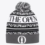 The Open Retro Bobble Beanie - Black