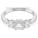 New Authentic Stilla Attract ring Round cut, White, Silver-tone finish 5655713