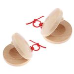 2pcs Spanish Flamenco wood Wooden Castanets Percussion Rhythm Musical Instrument