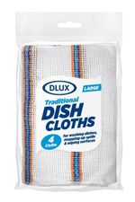 4 x Dish Cloths Large Kitchen Cleaning Drying Dishes Washing up Towels