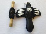 Falconry Lure Leather Magpie Shape Lure with Wooden Creance & 5m Line