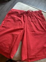 Free People Saylor Poplin Oversized Pull-On Shorts Red Large NWT
