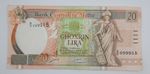 1994 Bank Centrali ta' Malta - 20 Maltese Liri Lira Banknote P-48 No. D9 099915*