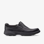 Clarks Mens Bradley Free Black Tumbled Leather Loafers,Slip Ons Leather Casual