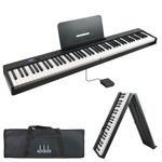 88 Key Folding Digital Piano Semi Weighted Keys Full Size, Bluetooth - Axus