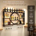 100cm Bar Shelves Wall Mounted Wine Rack LED Lighting Wall Bar Wine Display