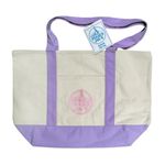 New LARGE Trader Joe’s Lavender Purple Canvas Tote Bag