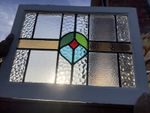 1930s   ART  DECO   STAINED  GLASS  AND. LEAD  WINDOWS. 12 in total  3 sizes 
