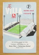 ASTON VILLA v ROTHERHAM UNITED League Cup Final 1961 VG Cond Football Programme