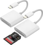 2-Pack Lightning SD & microSD Card Reader for iPhone iPad - Plug & Play