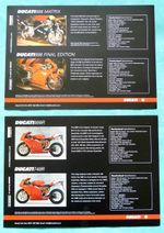 Ducati Matrix, 998 Final Edition, 999R, 749R brochures 2004