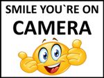 Warning Smile you`re on camera cctv metal wall sign security pub bar garage shop